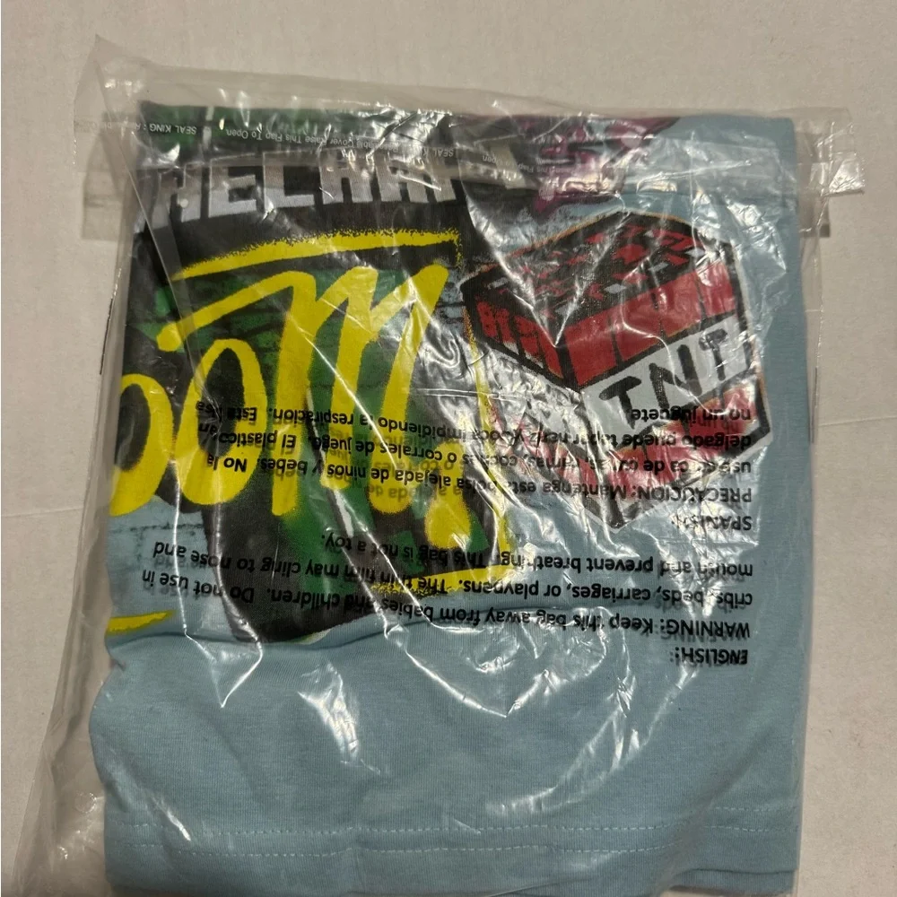 Minecraft‎ Creeper Graffiti Blue Pajamas for Boys, Size 7/8, NWT Xmas Gift#1017